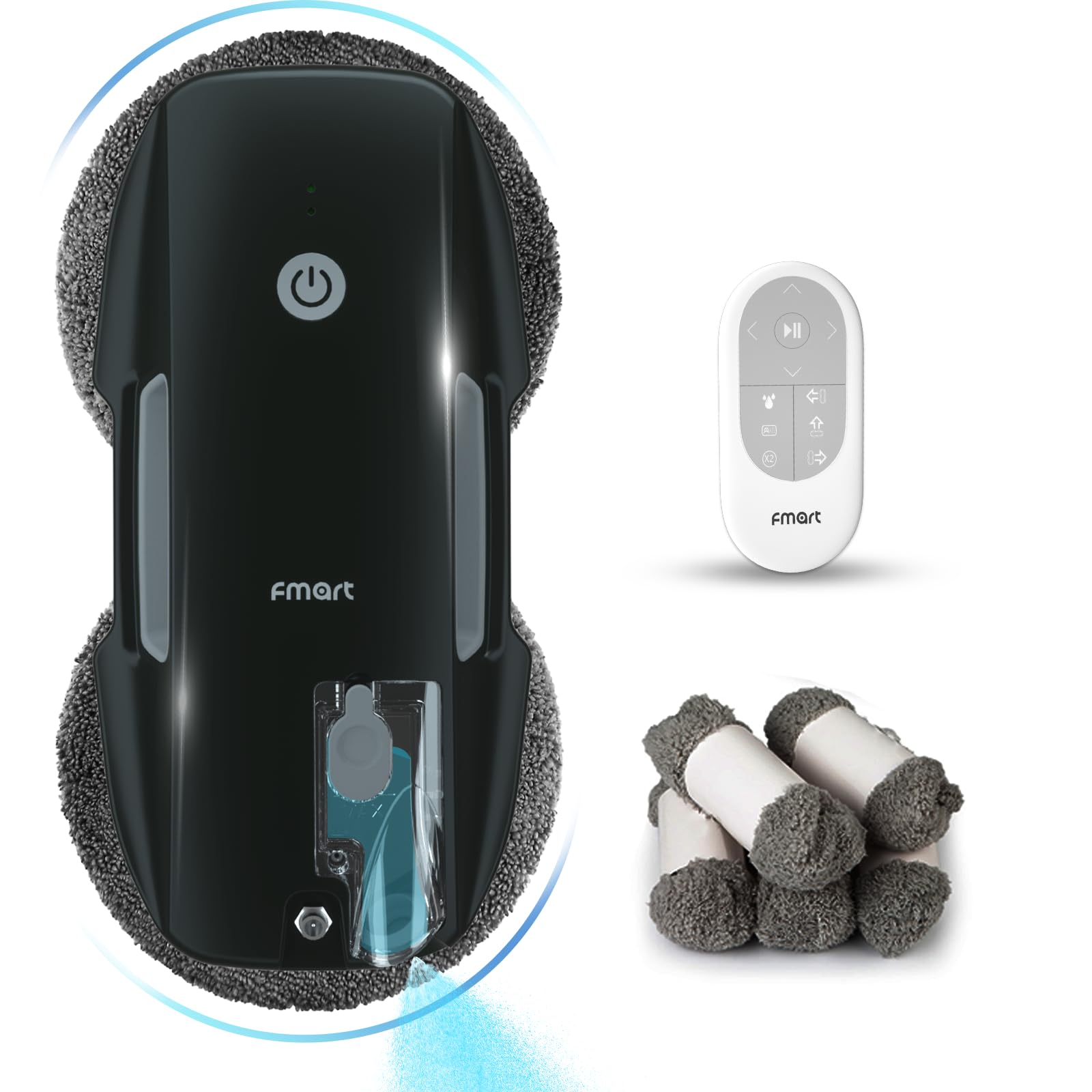 Amazon.com - FMART T9Pro Window Cleaning Robot - 3800PA, Ultrasonic Water Spray, AI Path Planning, AI Edge Detection Window Cleaner Robotic with Remote Control & 10 Cloths - Deep Clean Windows, Tiles