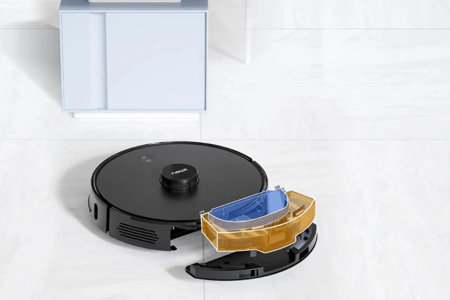 Robot vacuum LiDAR navigation for mapped room cleaning