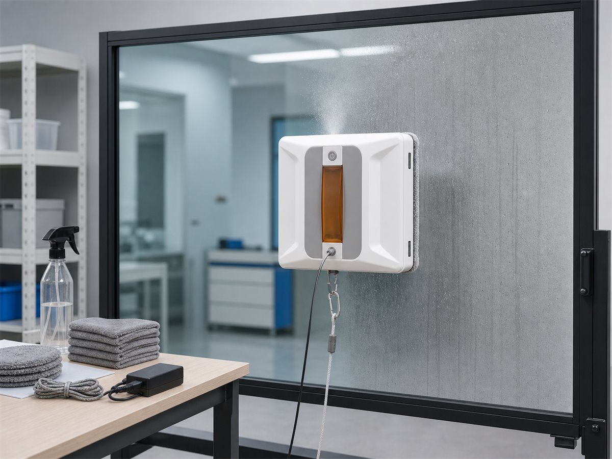 how do window cleaning robots work