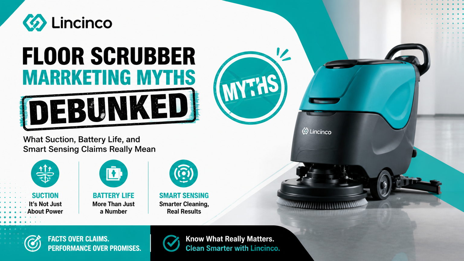 Floor Scrubber Marketing Myths Debunked: What Suction, Battery Life, and Smart Sensing Claims Really Mean