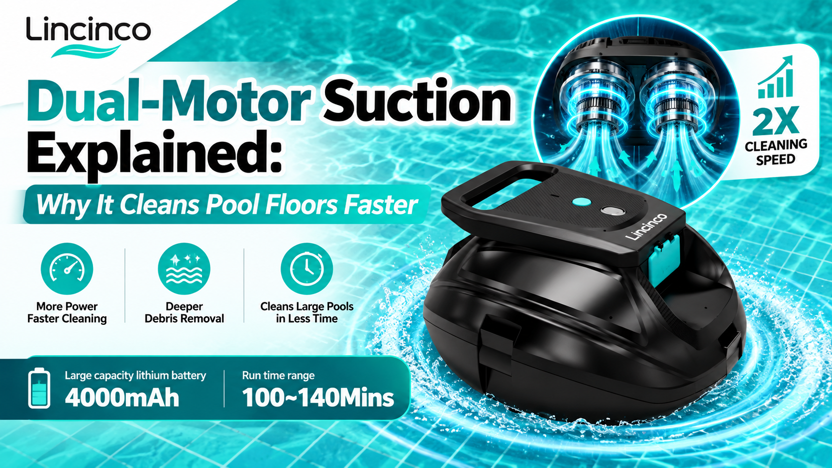 Dual-Motor Suction Explained: Why It Cleans Pool Floors Faster